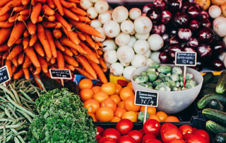 vegetables in a market