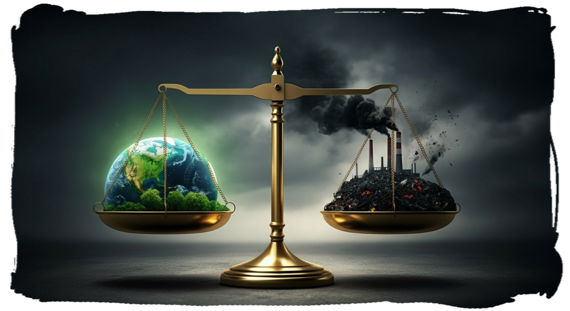 Earth vs. factory on scale